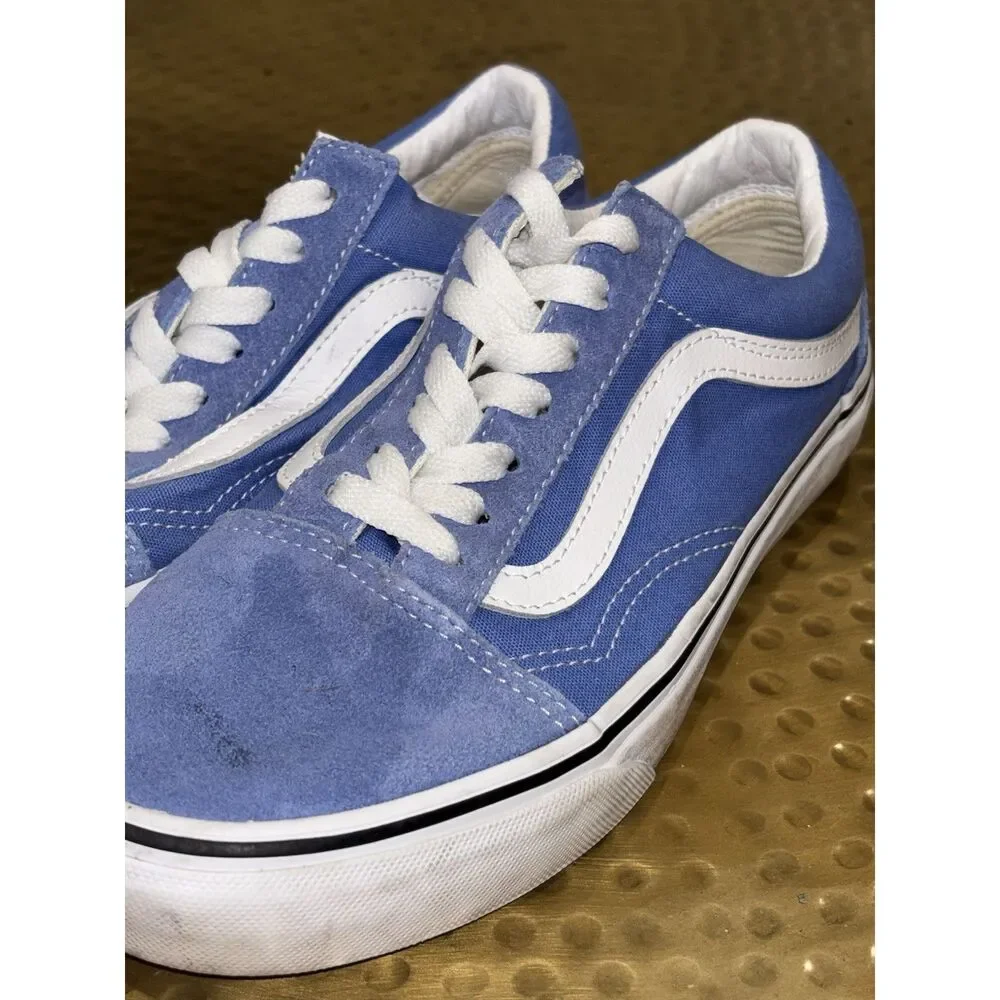 Vans Old Skool Blue White Canvas Men's Skate Casual Lace Up Sneakers